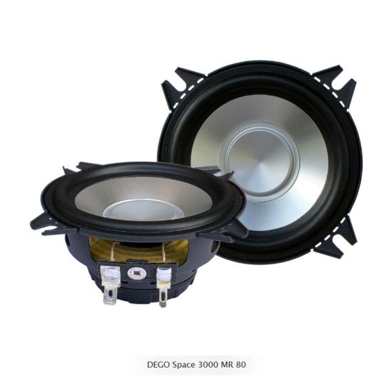 DEGO Space 3000 MR 80 ​​​​​​​ Głośniki średniotonowe o średnicy 80 mm. Impedancja 4 Ohm. Moc 40W RMS